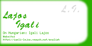 lajos igali business card